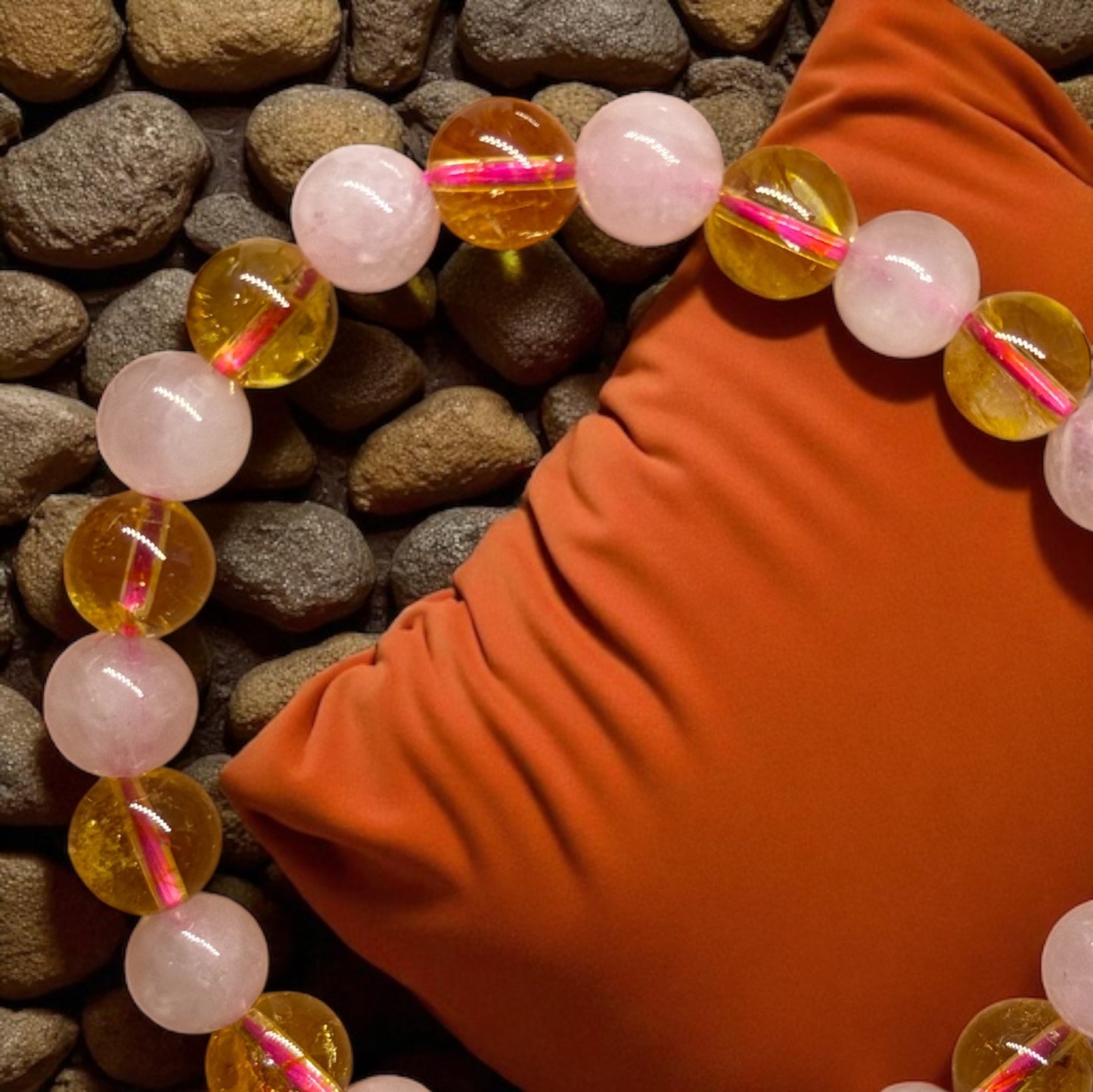 Rose Quartz and citrine Bracelet