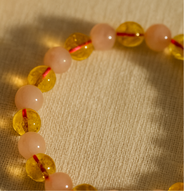 Rose Quartz and citrine Bracelet