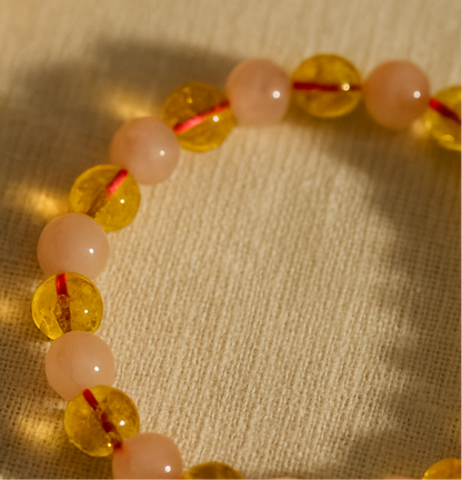 Rose Quartz and citrine Bracelet