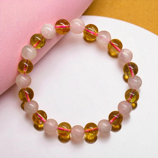 Rose Quartz and citrine Bracelet
